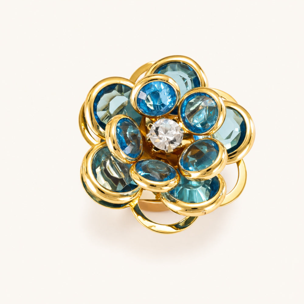 Loop Petal Button Covers in Aqua Blue by Adornyu