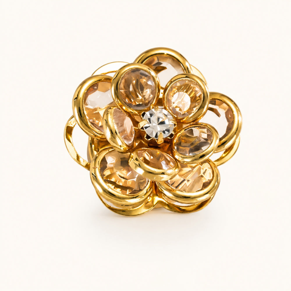 Loop Petal Button Covers in Champagne Gold by Adornyu