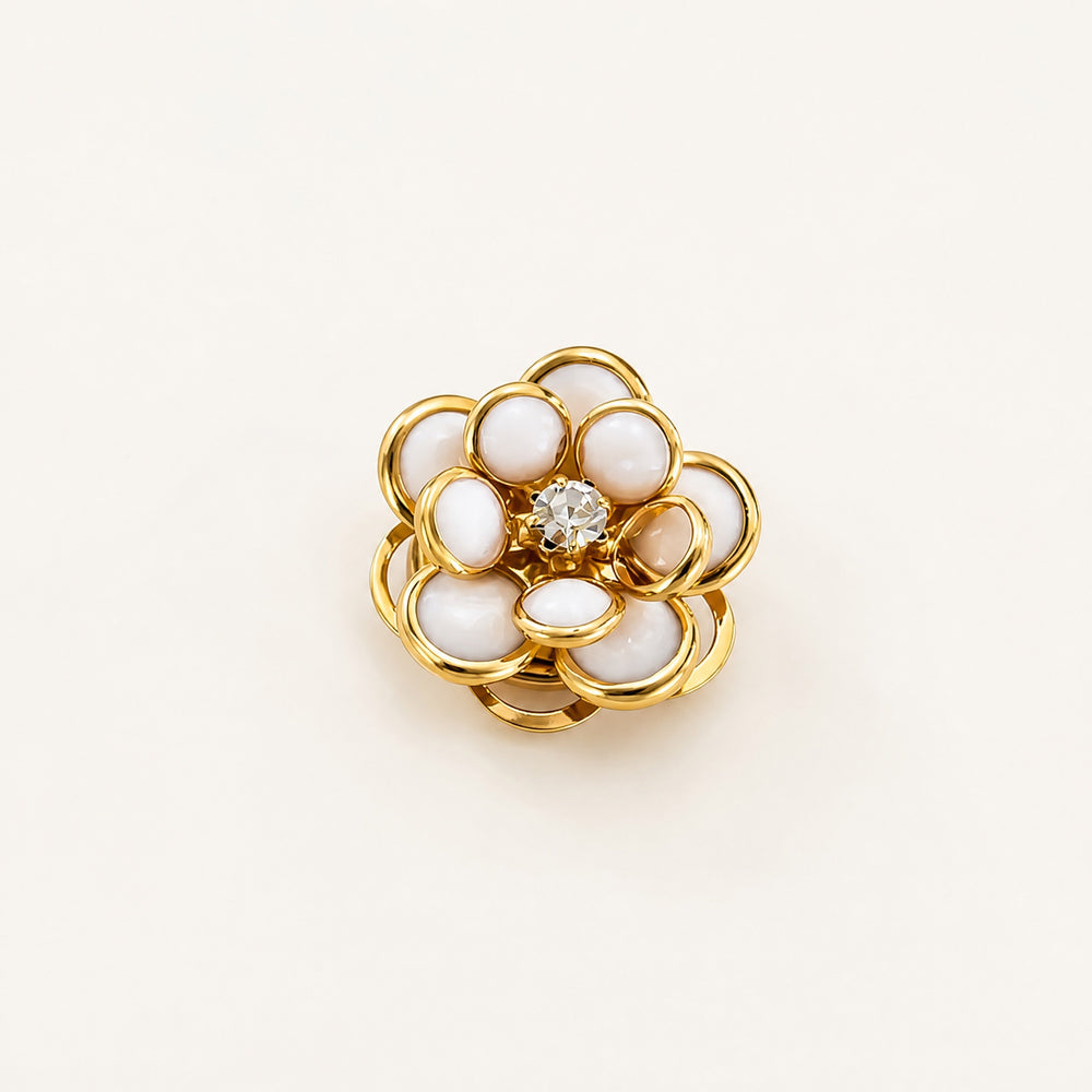Loop Petal Button Covers in Pearl White by Adornyu