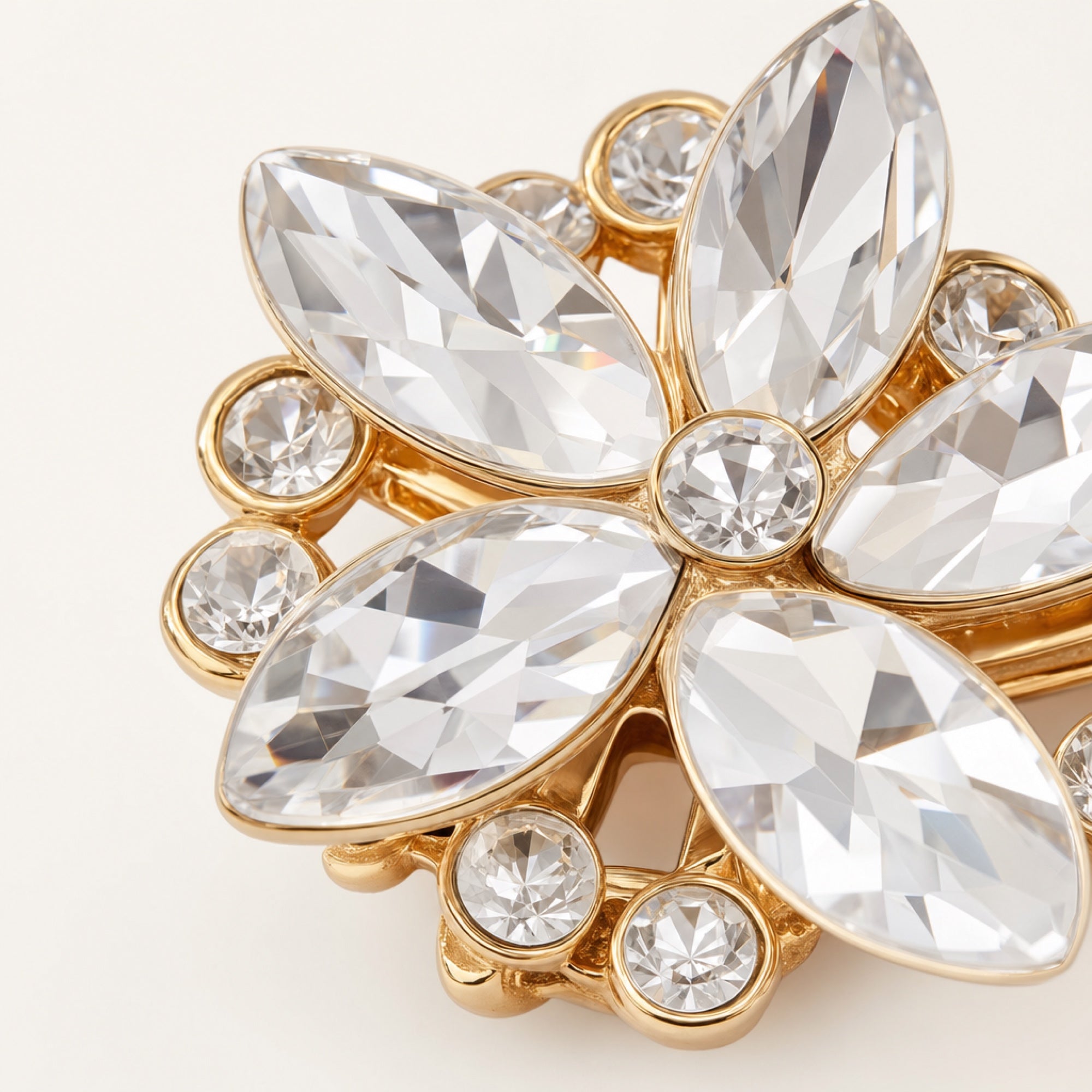 Crystal Petal Button Cover in Crystal Pearl, macro product detail