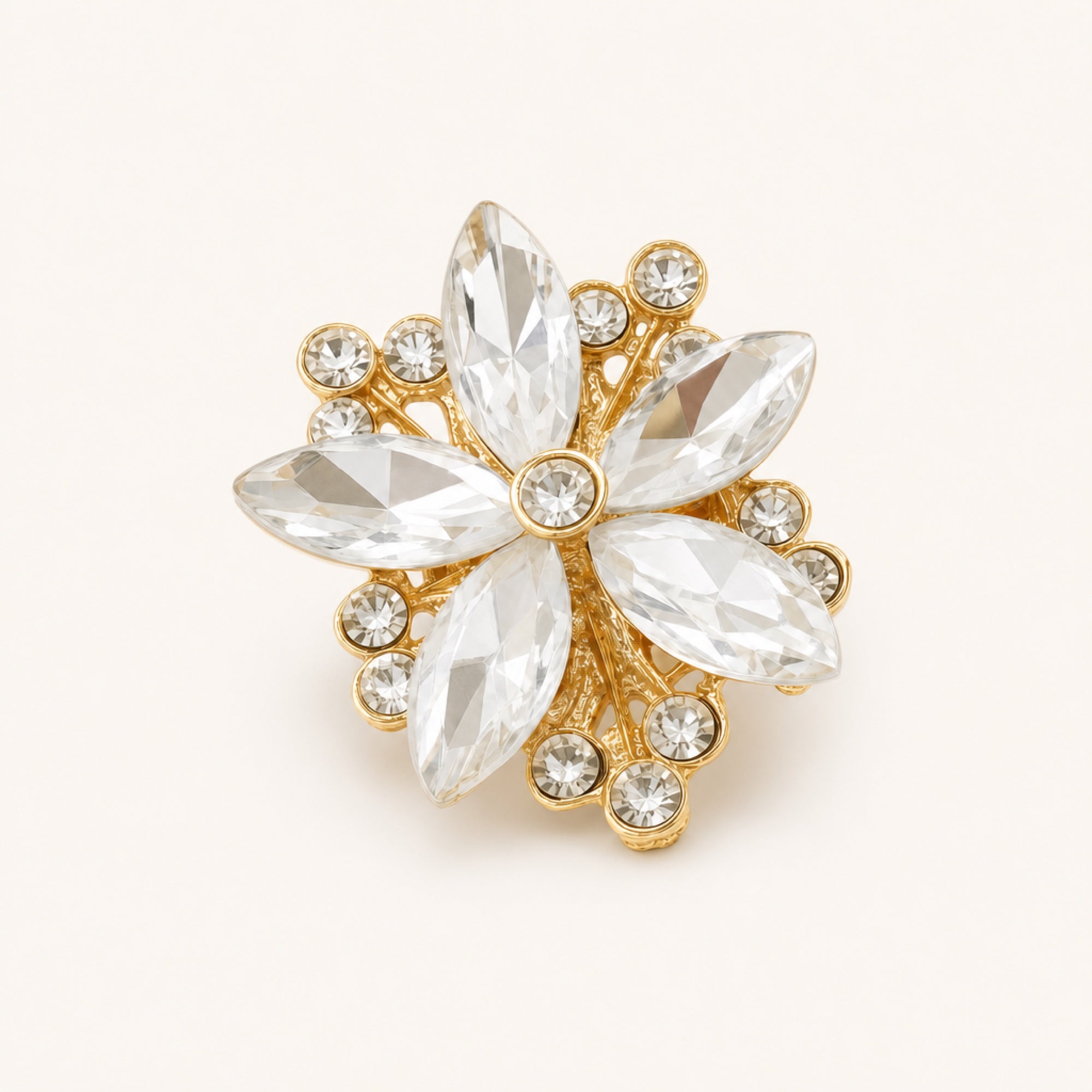 Crystal Petal Button Cover in Crystal Pearl, studio product view