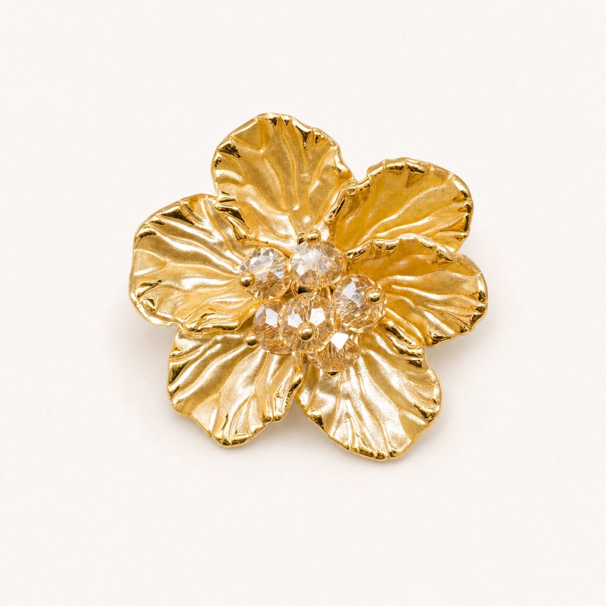 Sculpted Petal Button Cover in Golden Petal, studio product view