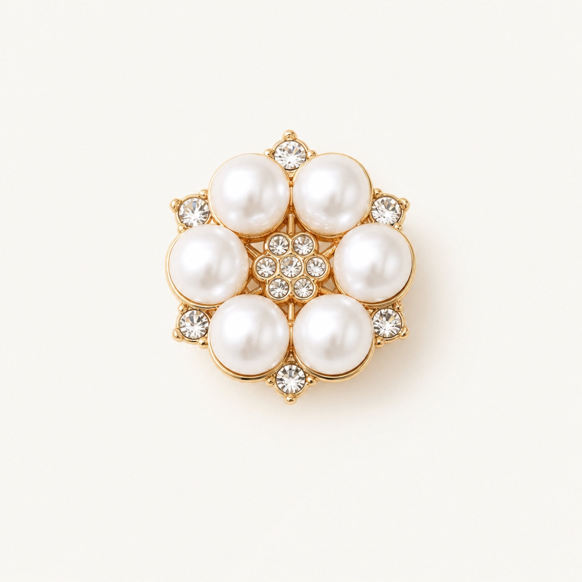 Pearl Garden Button Covers in Pearl Crystal, studio product view