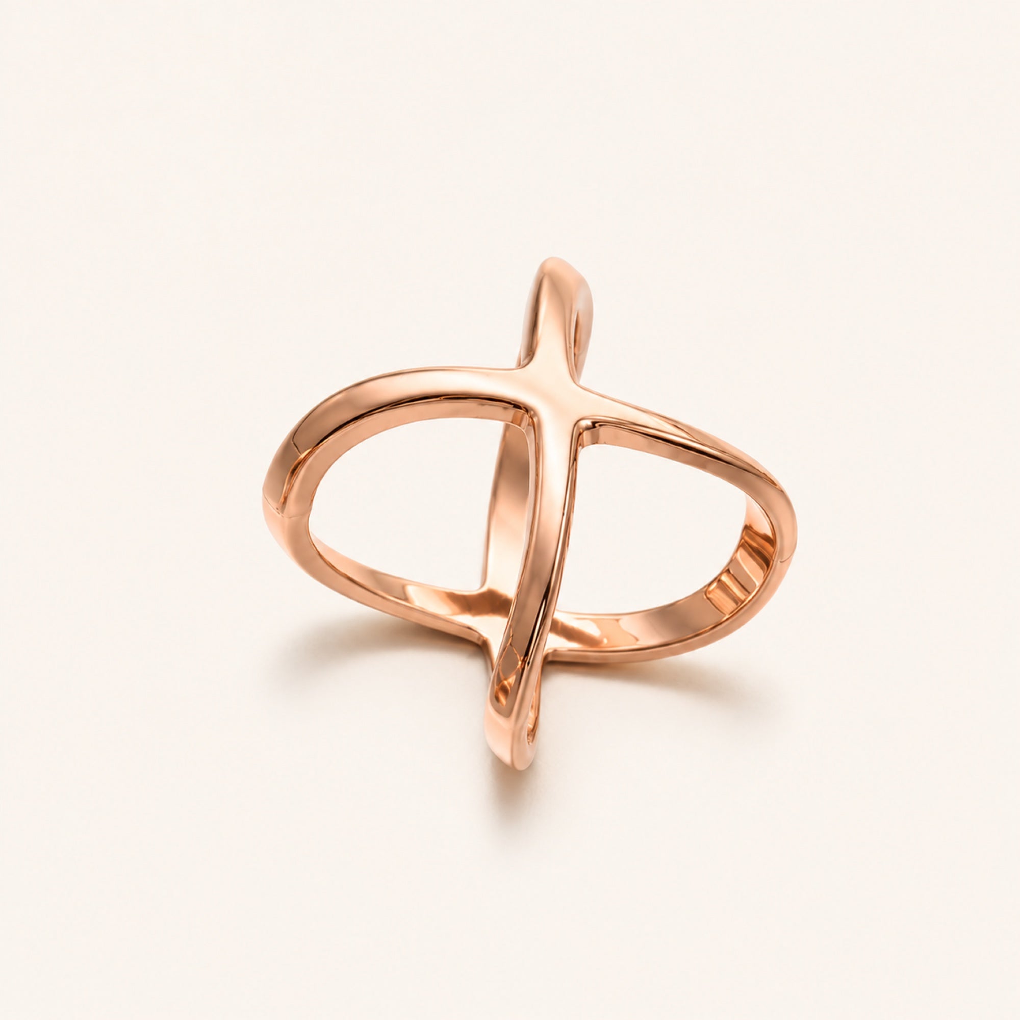Orbit Scarf Ring in Rose Gold, studio product view