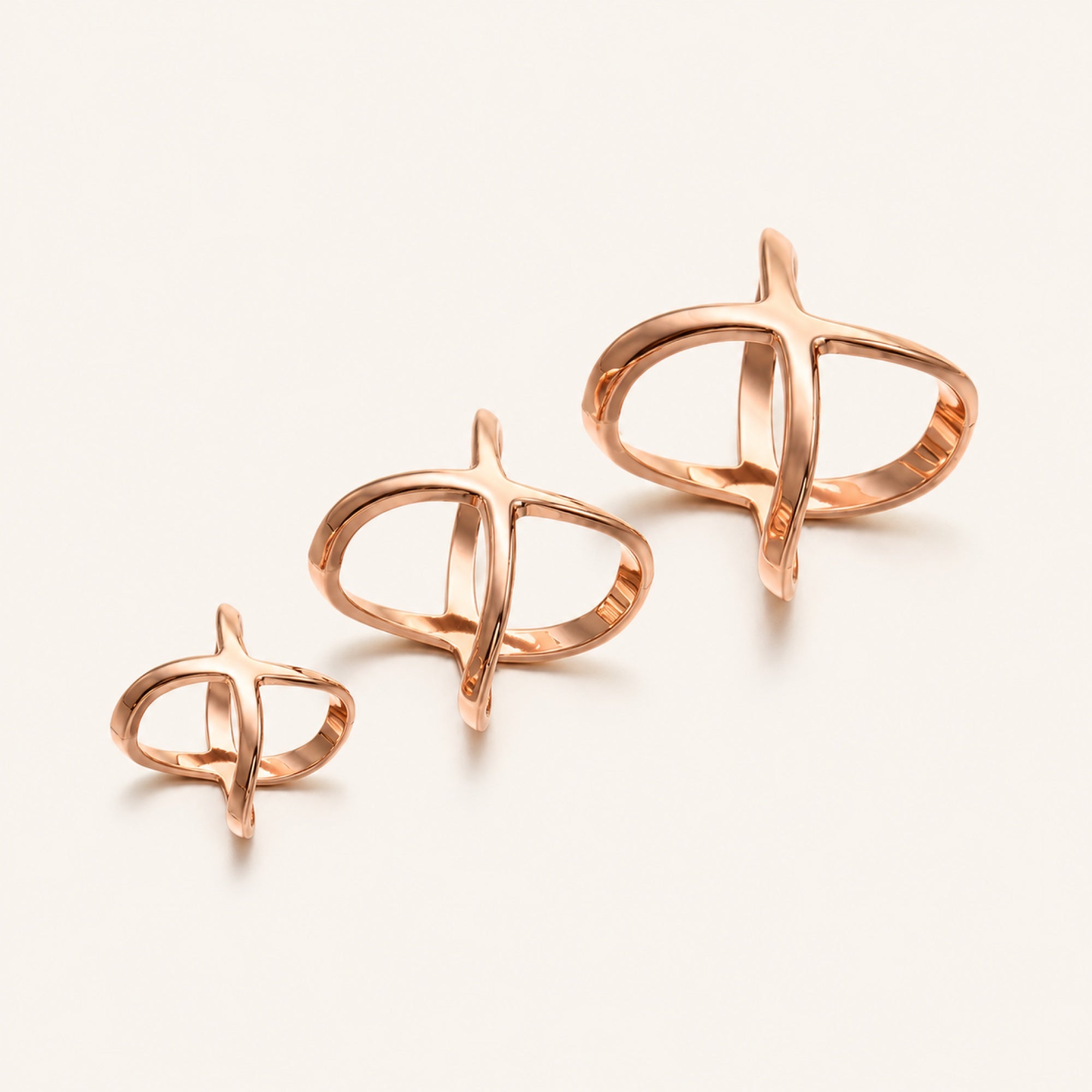 Orbit Scarf Ring in Rose Gold, studio product view 2