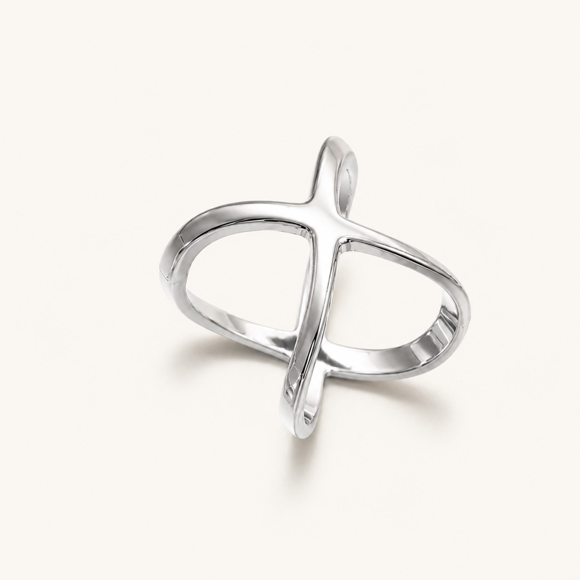 Orbit Scarf Ring in Silver, studio product view