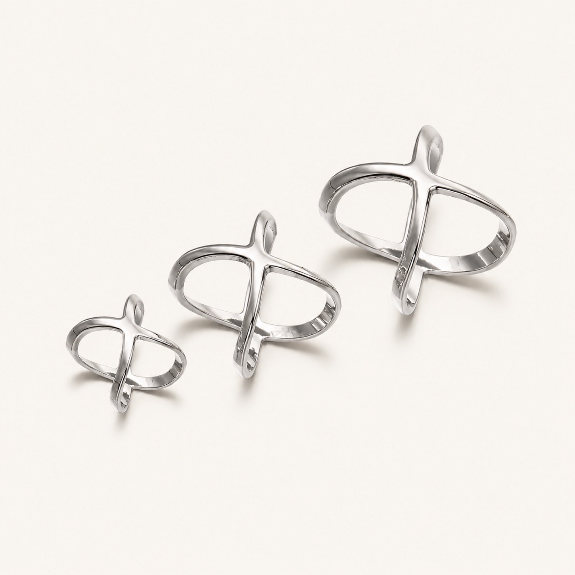 Orbit Scarf Ring in Silver, studio product view 2