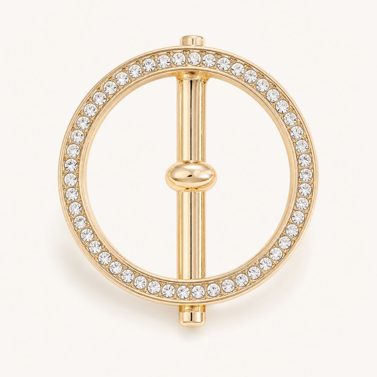 Crystal Halo Scarf Ring in Gold, studio product view