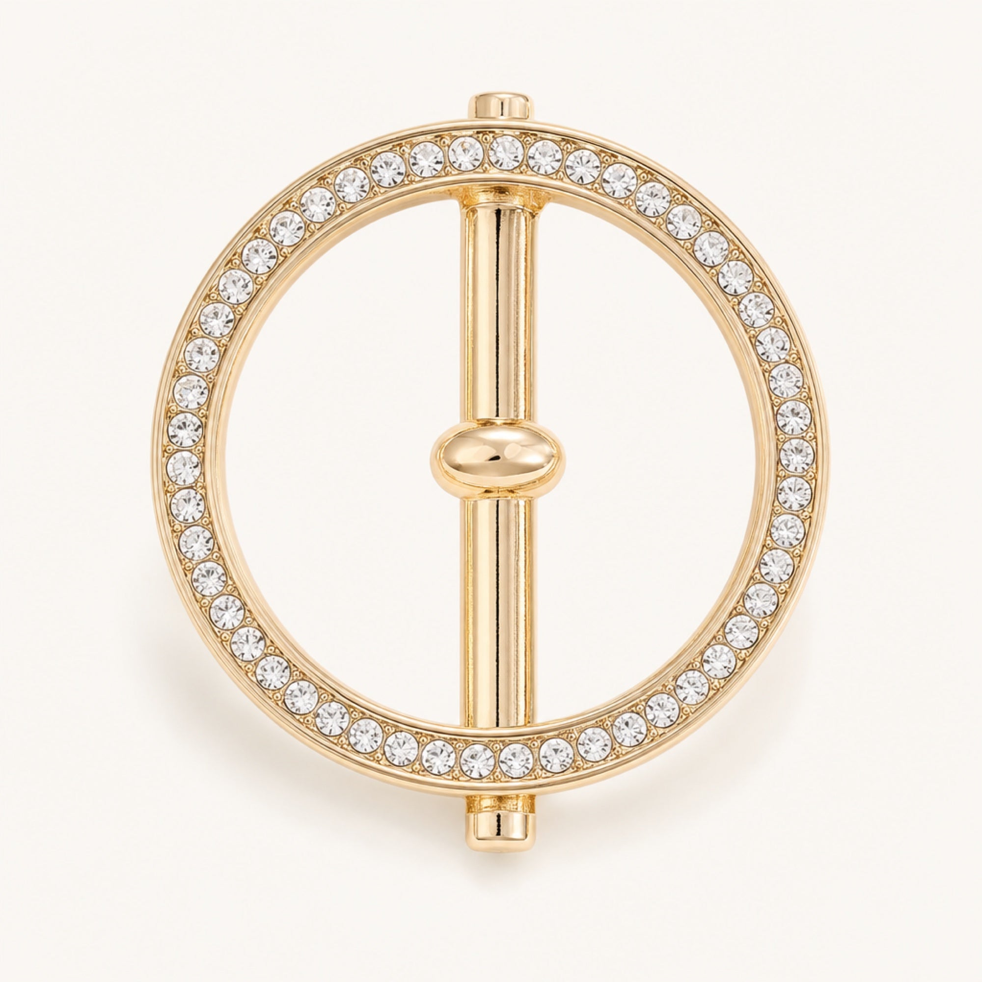 Crystal Halo Scarf Ring in Gold, studio product view
