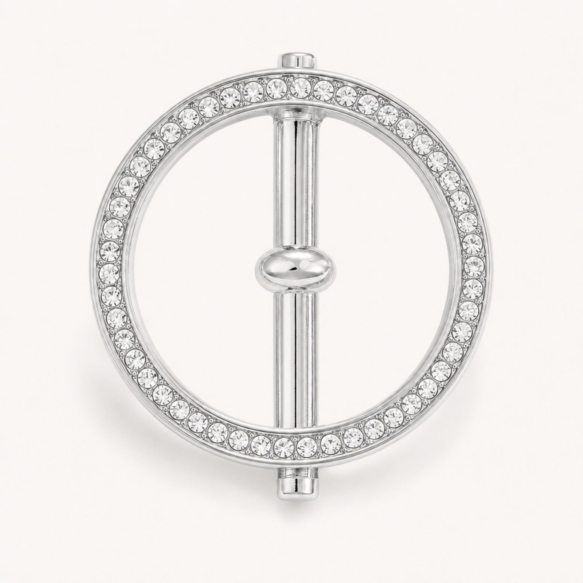 Crystal Halo Scarf Ring in Silver, studio product view