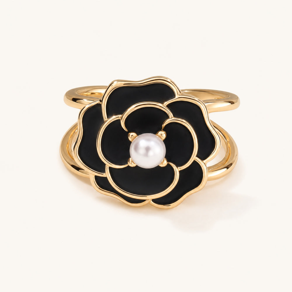 Outlined Bloom Scarf Ring Scarf Rings by Adornyu