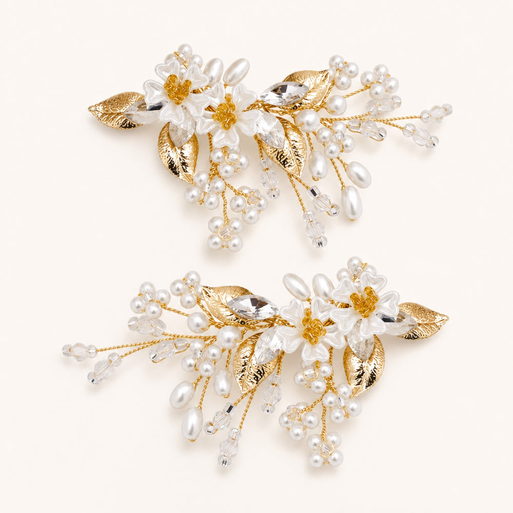 Pearl Blossom Shoe Clips in Pearl Blossom by Adornyu