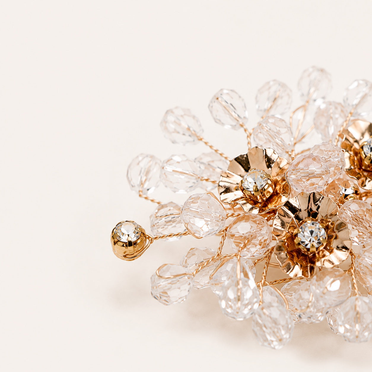 Champagne Crystal Flower Shoe Clips in Champagne Crystal Flower Shoe Clips by Adornyu