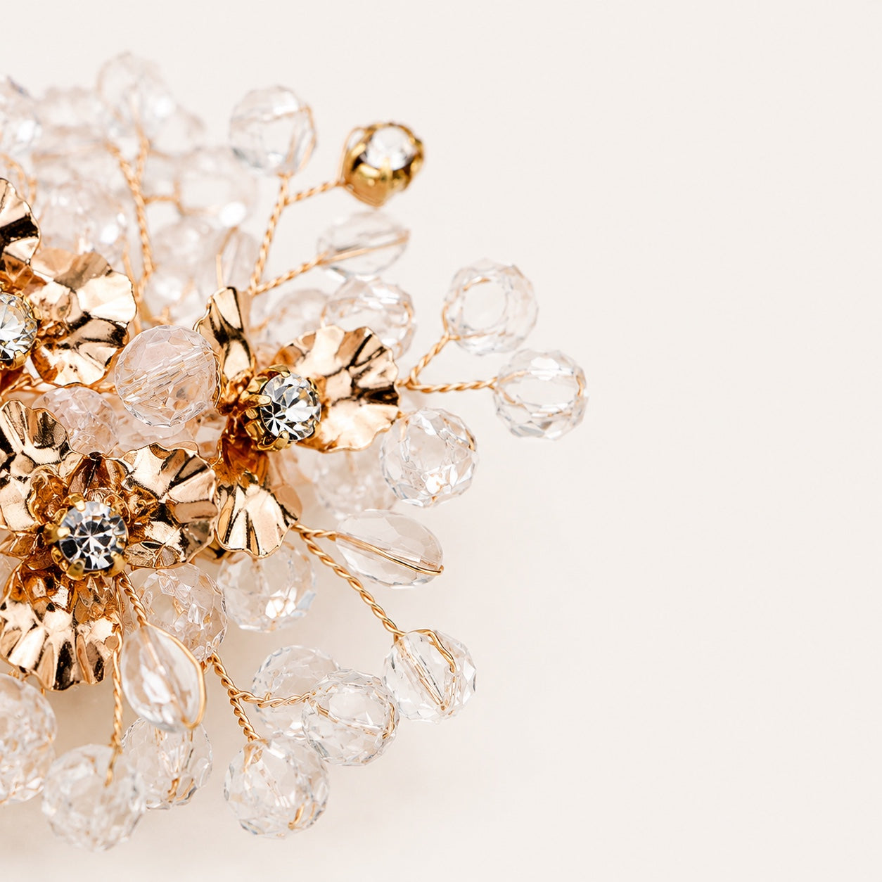 Champagne Crystal Flower Shoe Clips in Champagne Crystal Flower Shoe Clips by Adornyu