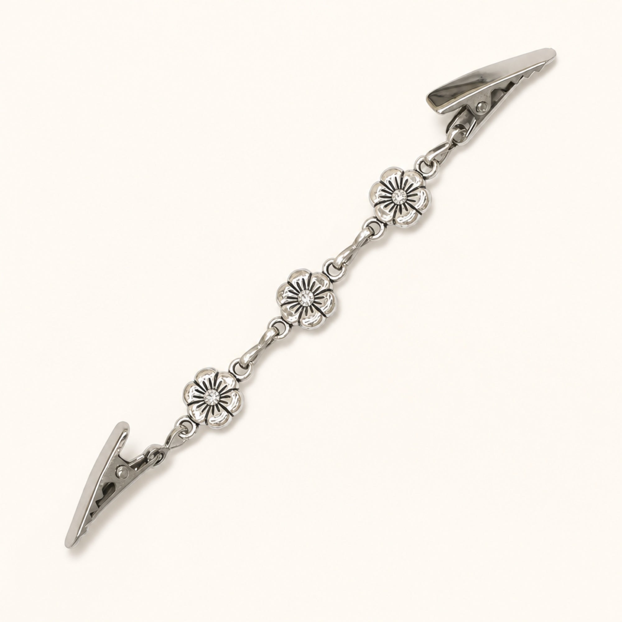 Floral Chain Clips in Crystal Floral Chain, studio product view